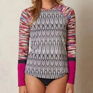 Prana Aztec Multicolor Swim Top Rash Guard